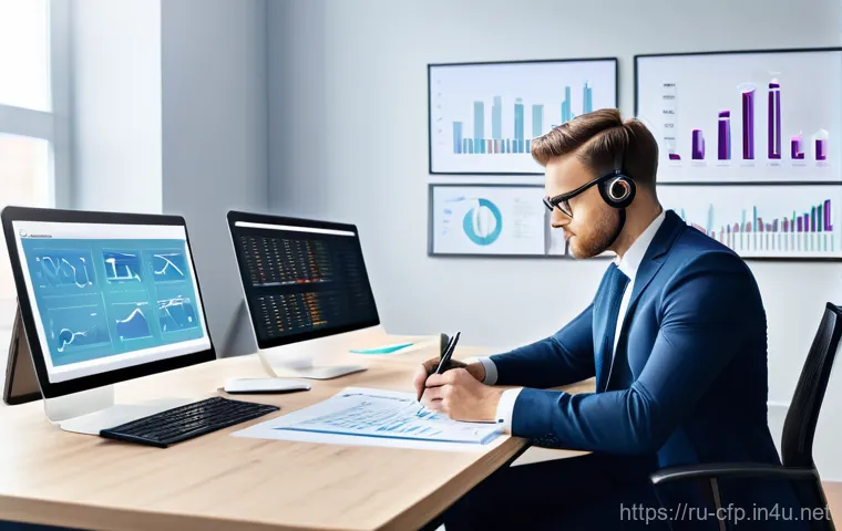 재무설계사의 고객 데이터 관리 팁 - **Prompt Title: The Evolution of Financial Consulting: From Paper to Digital Insight**
**Image P...